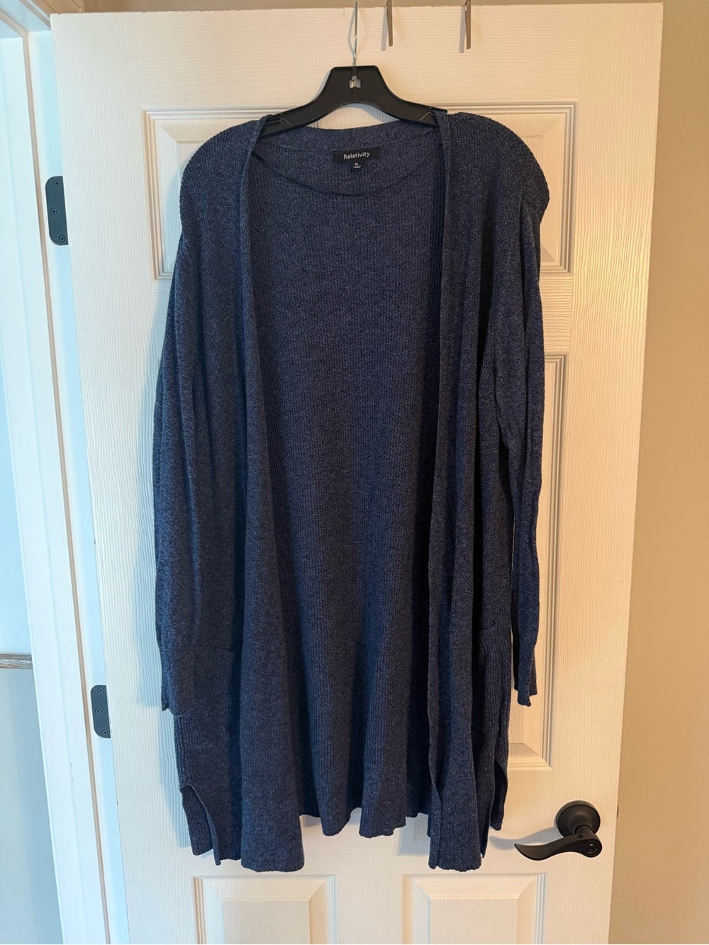 Relativity Navy Open-Front Women's Cardigan
